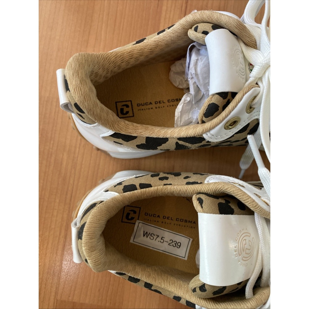 Duca Del Cosma Aviva Spikeless Waterproof Golf Shoes White Leopard Women's 6.5 - Picture 6 of 10